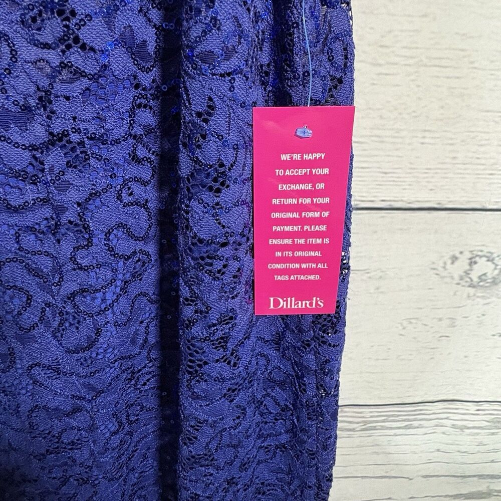 MARINA Cobalt Blue Bodycon Formal Cocktail Party Dress Size 12 Womens NWT - Picture 3 of 9